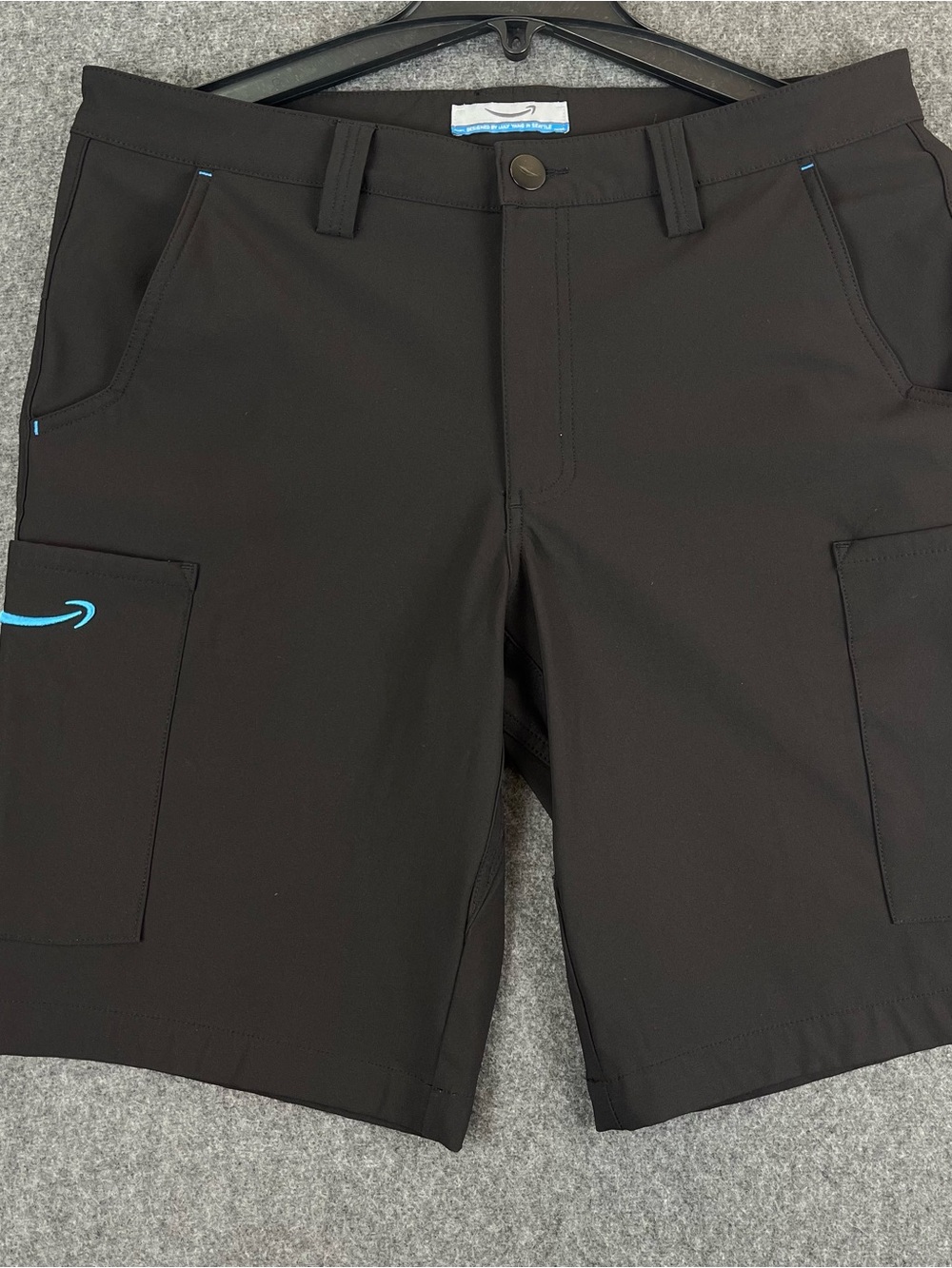 Amazon Luly Lang Shorts Mens M 32-34 Black Uniform Workwear Stretch Cargo EUC